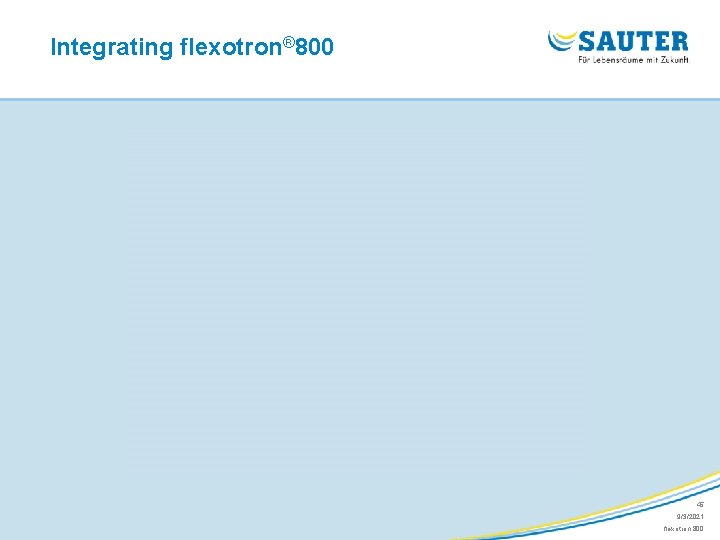 Integrating flexotron® 800 45 9/3/2021 flexotron 800 