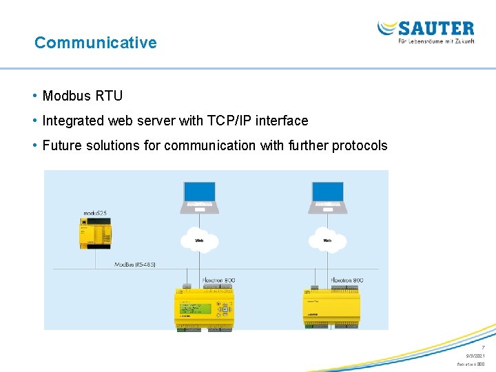 Communicative • Modbus RTU • Integrated web server with TCP/IP interface • Future solutions