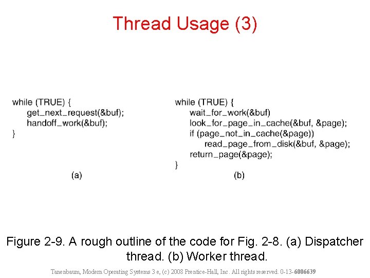 Thread Usage (3) Figure 2 -9. A rough outline of the code for Fig.