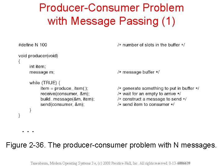 Producer-Consumer Problem with Message Passing (1) . . . Figure 2 -36. The producer-consumer