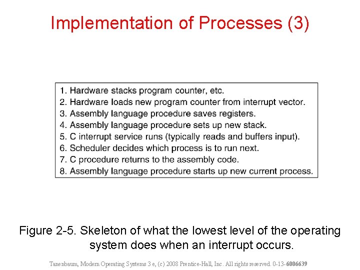 Implementation of Processes (3) Figure 2 -5. Skeleton of what the lowest level of