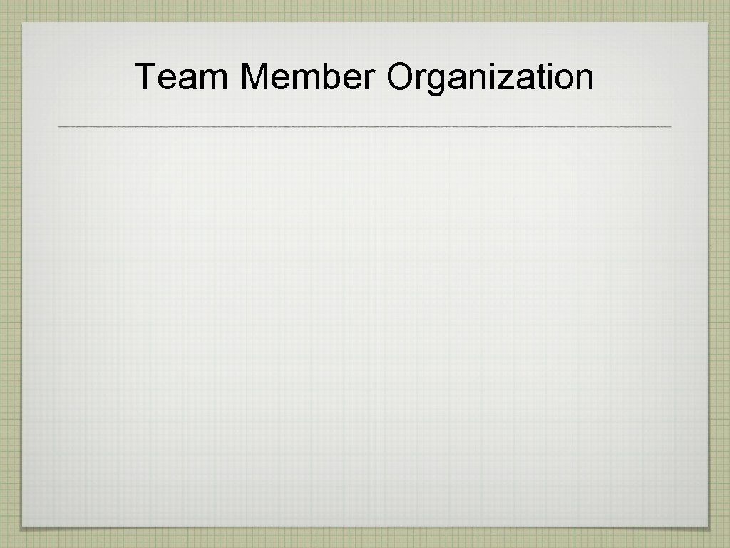 Team Member Organization 
