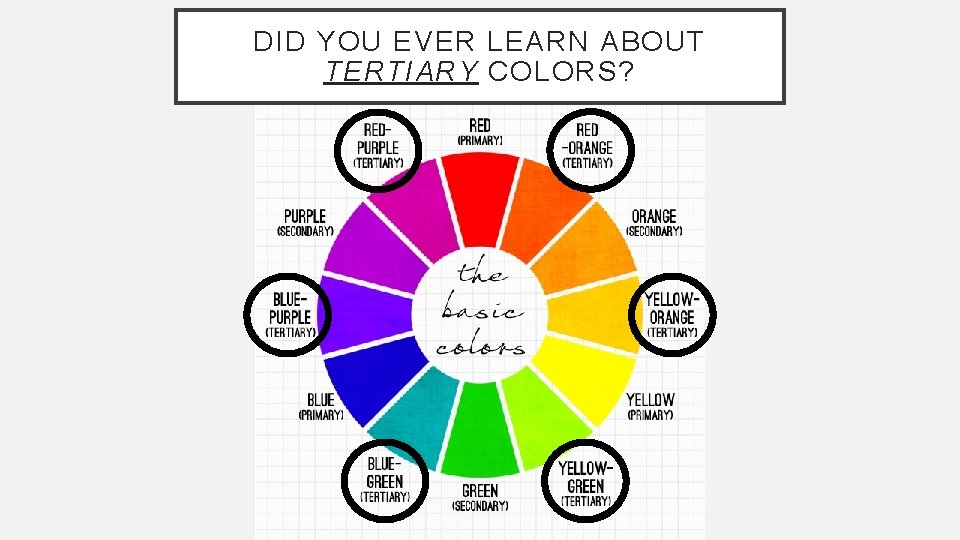 DID YOU EVER LEARN ABOUT TERTIARY COLORS? 