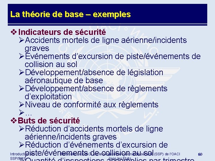 La théorie de base – exemples v Indicateurs de sécurité ØAccidents mortels de ligne