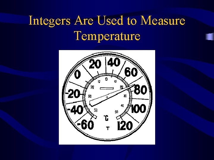 Integers Are Used to Measure Temperature 