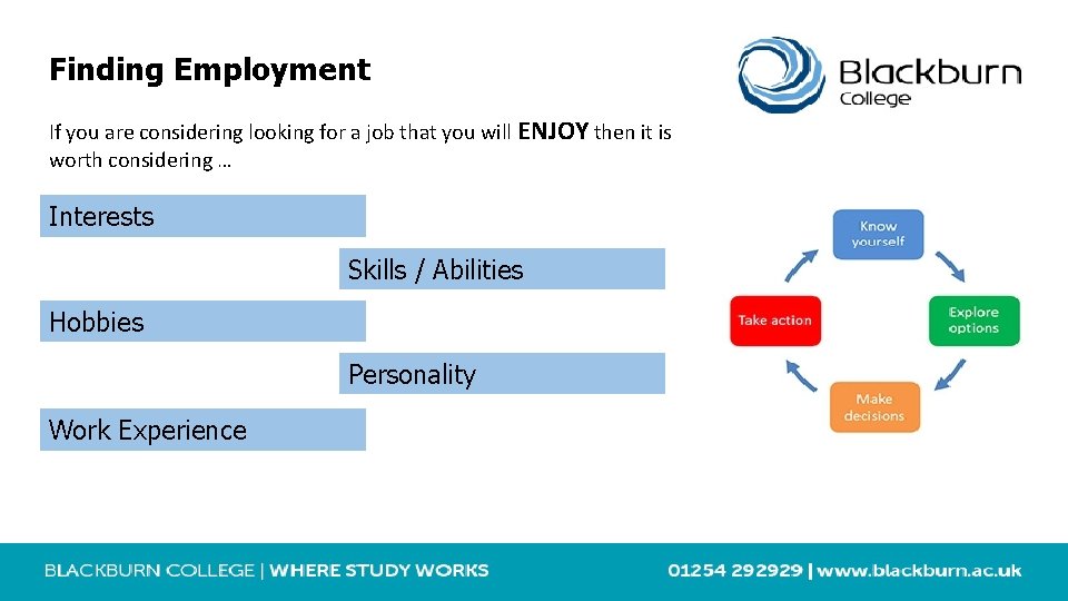 Finding Employment If you are considering looking for a job that you will ENJOY