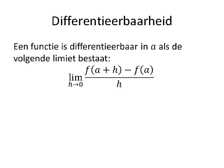 Differentieerbaarheid • 