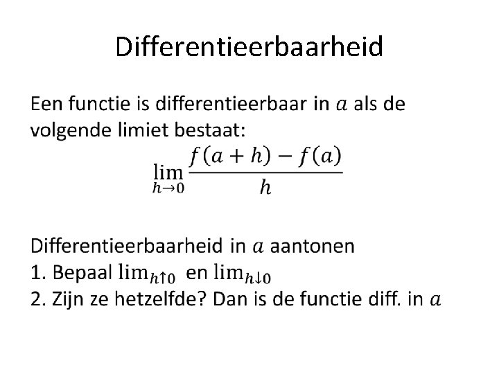 Differentieerbaarheid • 