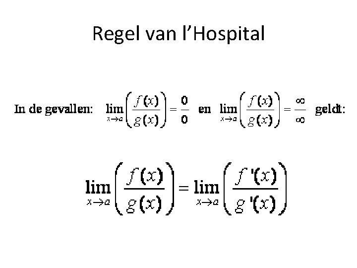 Regel van l’Hospital 