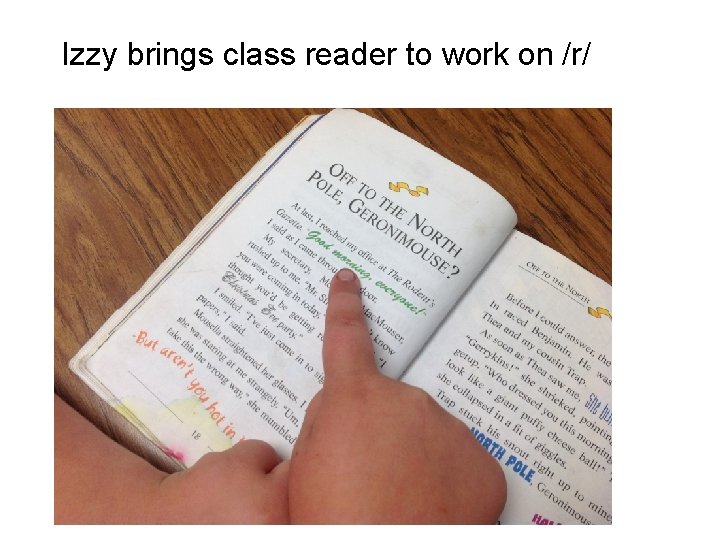 Izzy brings class reader to work on /r/ 