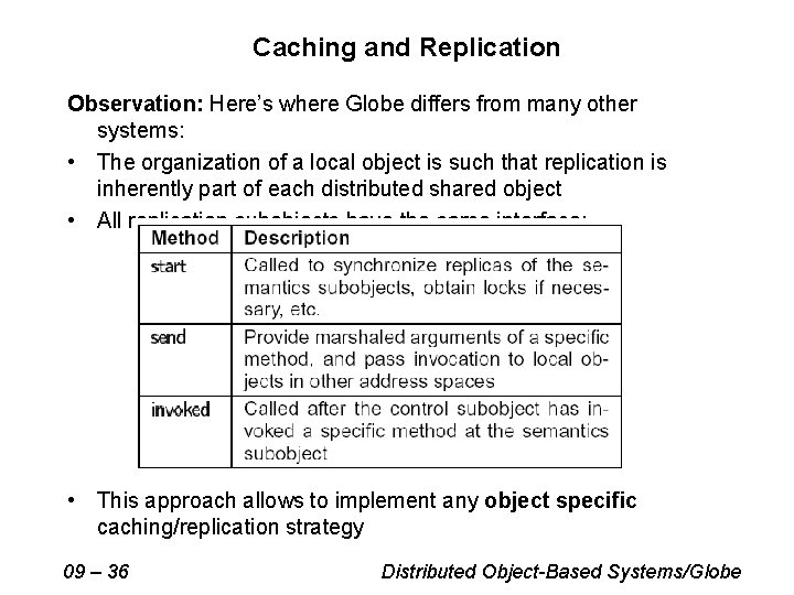 Caching and Replication Observation: Here’s where Globe differs from many other systems: • The