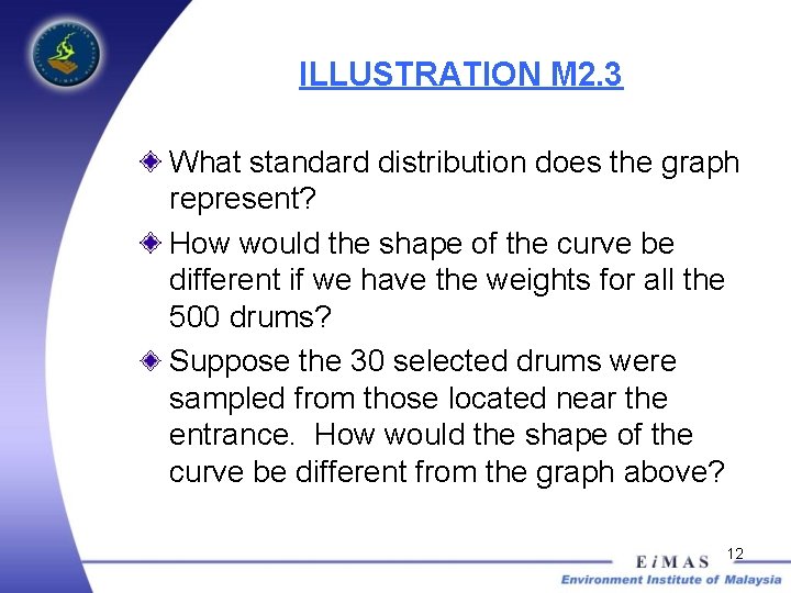 ILLUSTRATION M 2. 3 What standard distribution does the graph represent? How would the