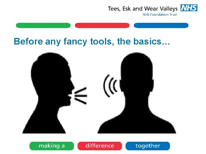 Before any fancy tools, the basics… 