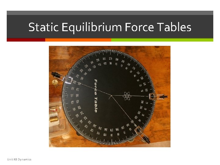 Static Equilibrium Force Tables Unit #3 Dynamics 