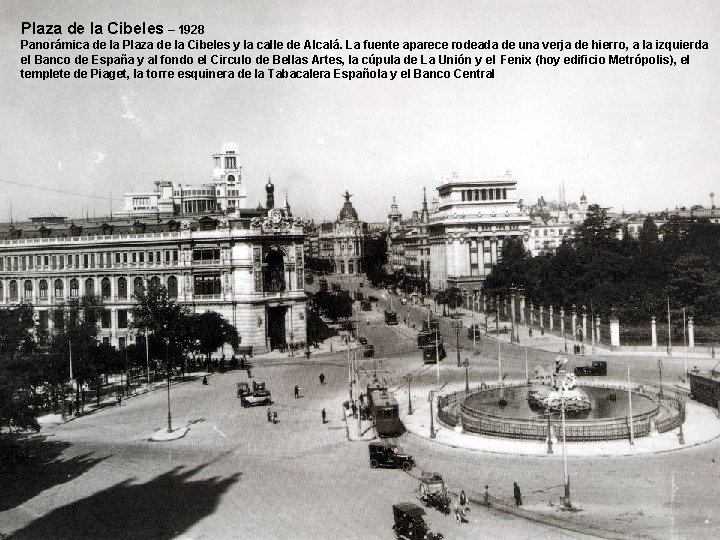 Plaza de la Cibeles – 1928 Panorámica de la Plaza de la Cibeles y