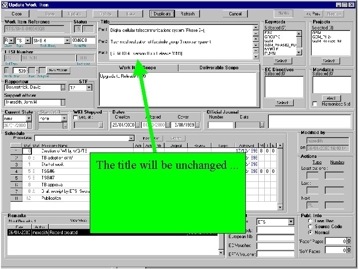 The title will be unchanged. . . 