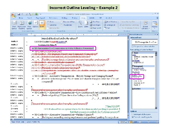 Incorrect Outline Leveling – Example 2 