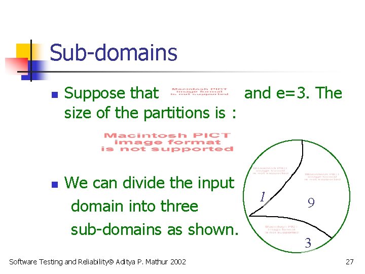 Sub-domains n n Suppose that and e=3. The size of the partitions is :