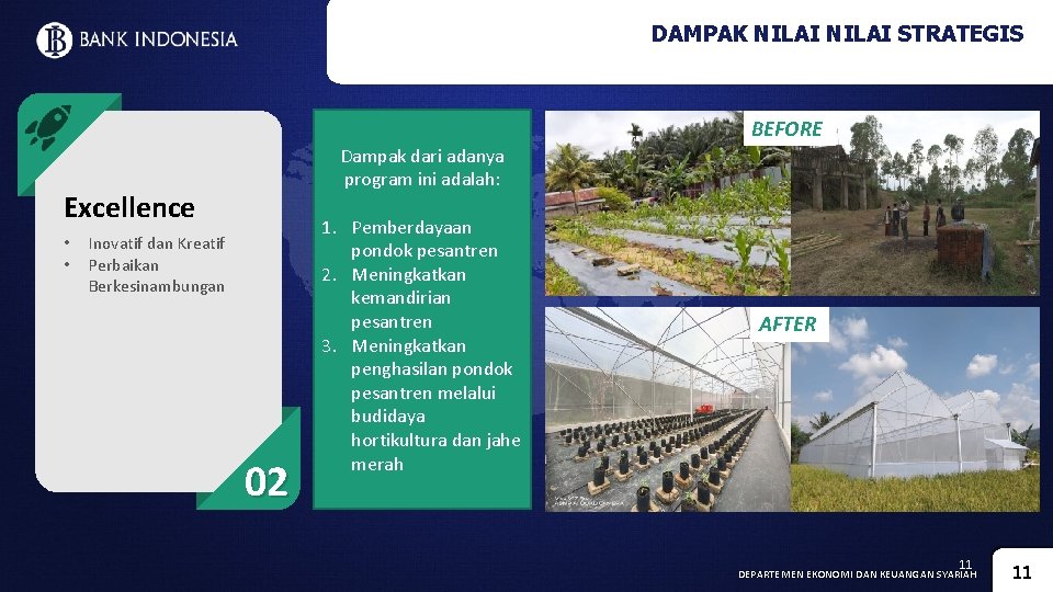 DAMPAK NILAI STRATEGIS BEFORE Dampak dari adanya program ini adalah: Excellence • • Inovatif