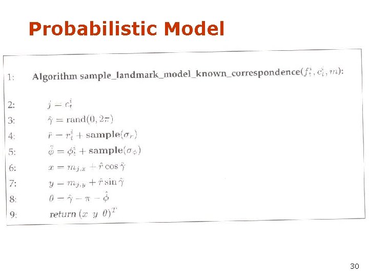 Probabilistic Model 30 
