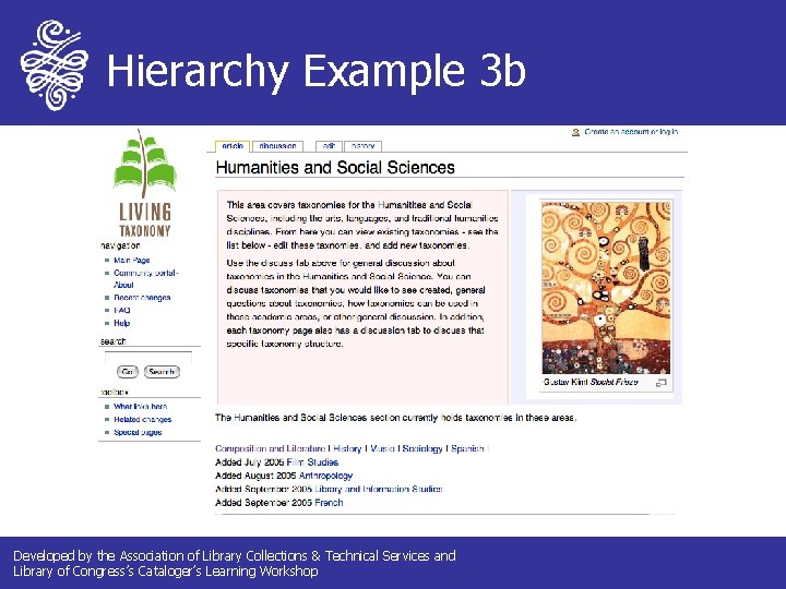 Hierarchy Example 3 b Developed by the Association of Library Collections & Technical Services