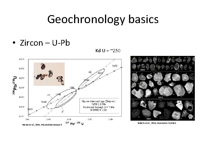 Geochronology basics • Zircon – U-Pb Brewer et al. , 2004, Precambrian Research Kd