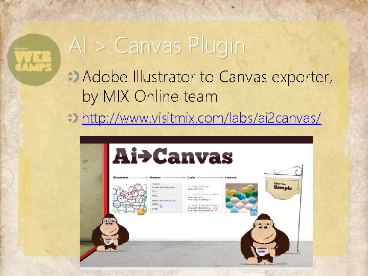 AI > Canvas Plugin Adobe Illustrator to Canvas exporter, by MIX Online team http: