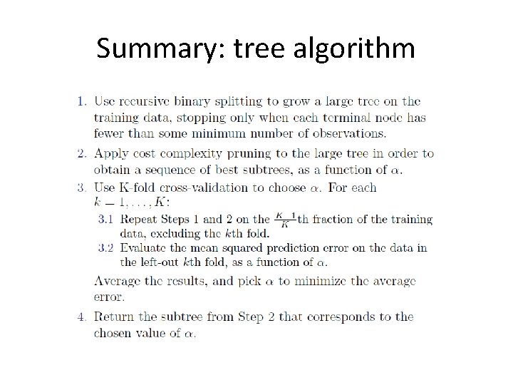 Summary: tree algorithm 