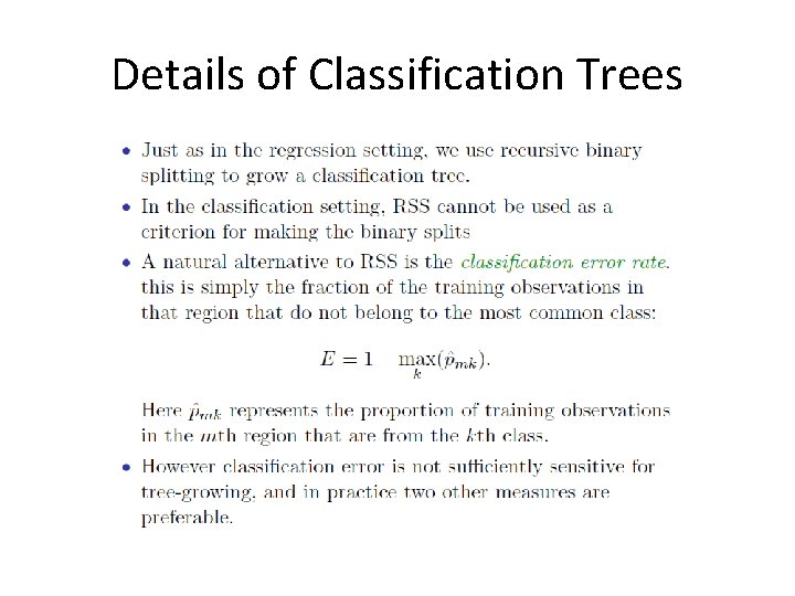 Details of Classification Trees 