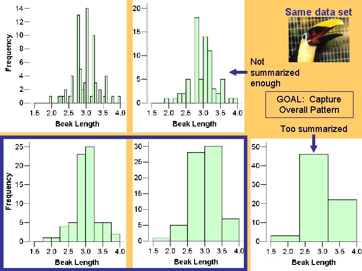 Same data set Not summarized enough GOAL: Capture Overall Pattern Too summarized 