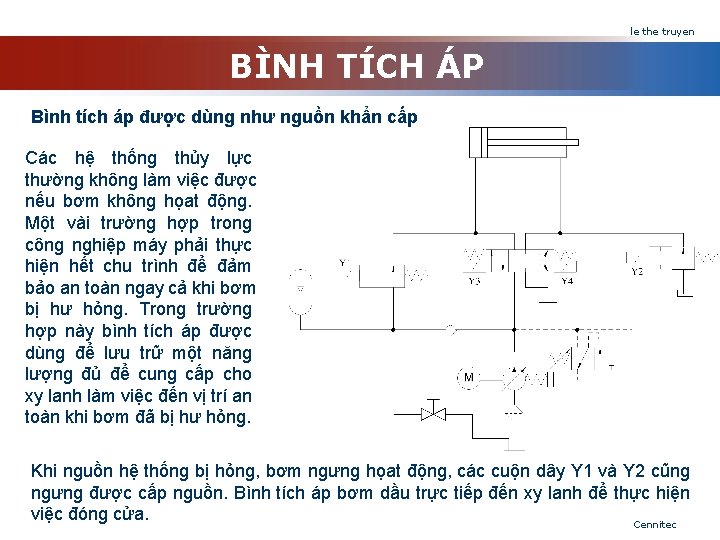 le the truyen BÌNH TÍCH ÁP Bình tích áp được dùng như nguồn khẩn