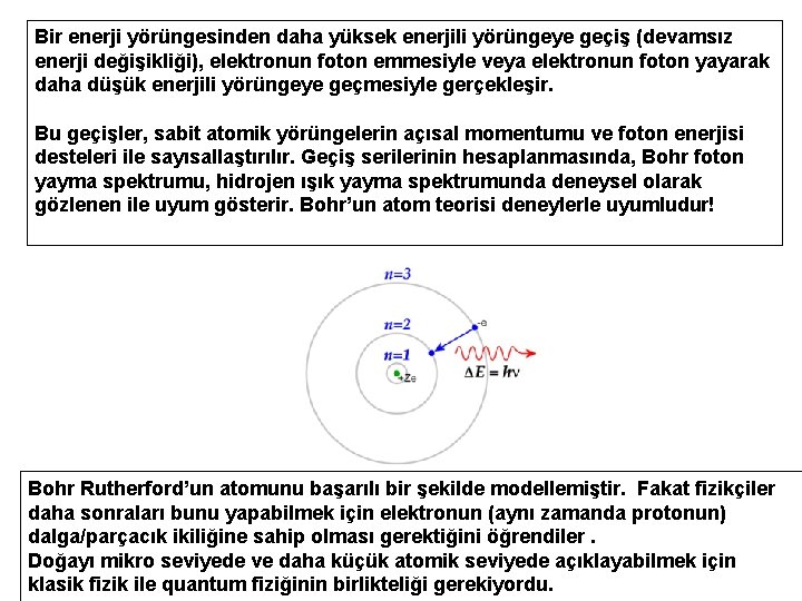 Bir enerji yörüngesinden daha yüksek enerjili yörüngeye geçiş (devamsız enerji değişikliği), elektronun foton emmesiyle