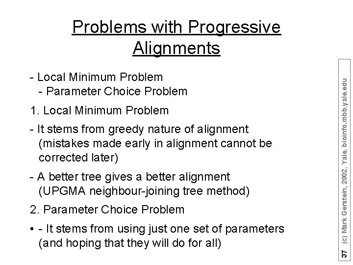 - Local Minimum Problem - Parameter Choice Problem 1. Local Minimum Problem - It