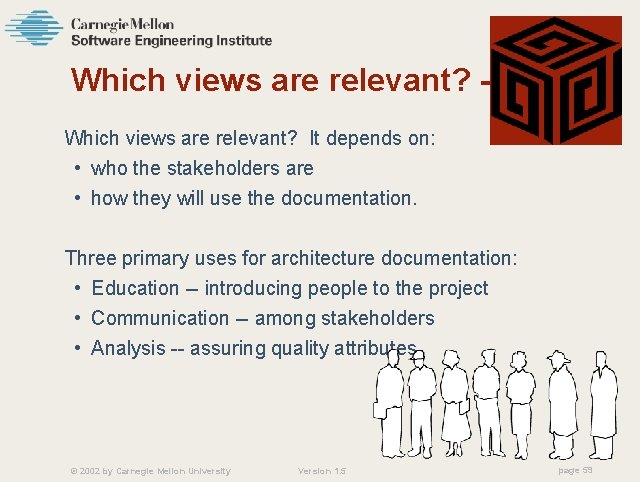 Which views are relevant? -4 Which views are relevant? It depends on: • who