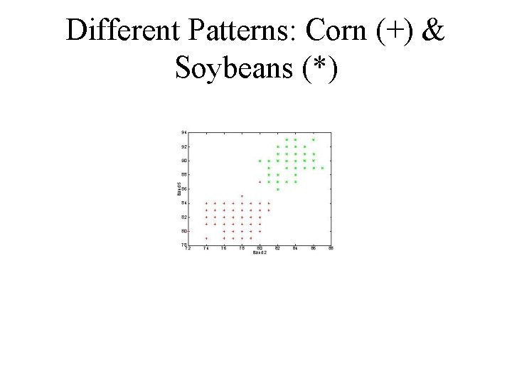 Different Patterns: Corn (+) & Soybeans (*) Different Patterns: Corn (+) & Soybeans (*)