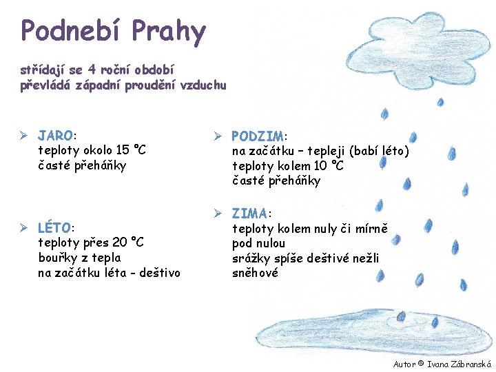 Podnebí Prahy střídají se 4 roční období převládá západní proudění vzduchu Ø JARO: teploty