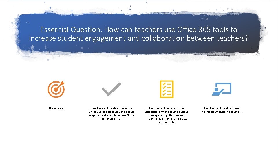 Essential Question: How can teachers use Office 365 tools to increase student engagement and