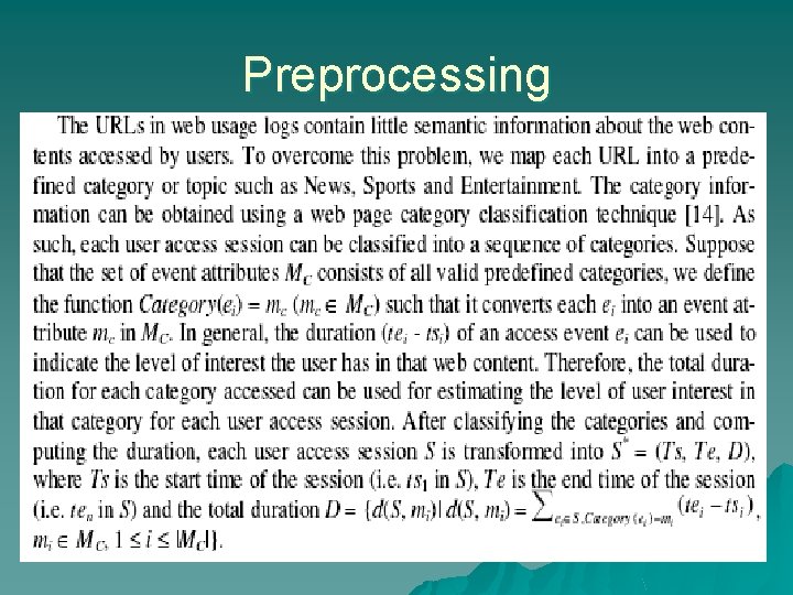 Preprocessing 