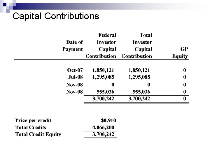Capital Contributions 