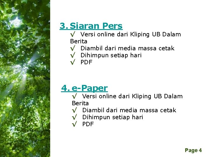 3. Siaran Pers √ Versi online dari Kliping UB Dalam Berita √ Diambil dari