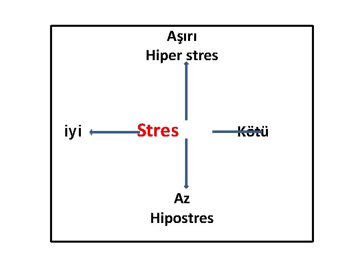 Aşırı Hiper stres iyi Stres Az Hipostres Kötü 