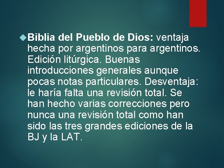  Biblia del Pueblo de Dios: ventaja hecha por argentinos para argentinos. Edición litúrgica.