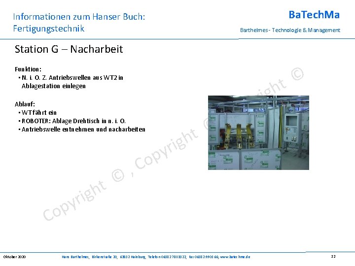 Ba. Tech. Ma Informationen zum Hanser Buch: Fertigungstechnik Barthelmes - Technologie & Management Station