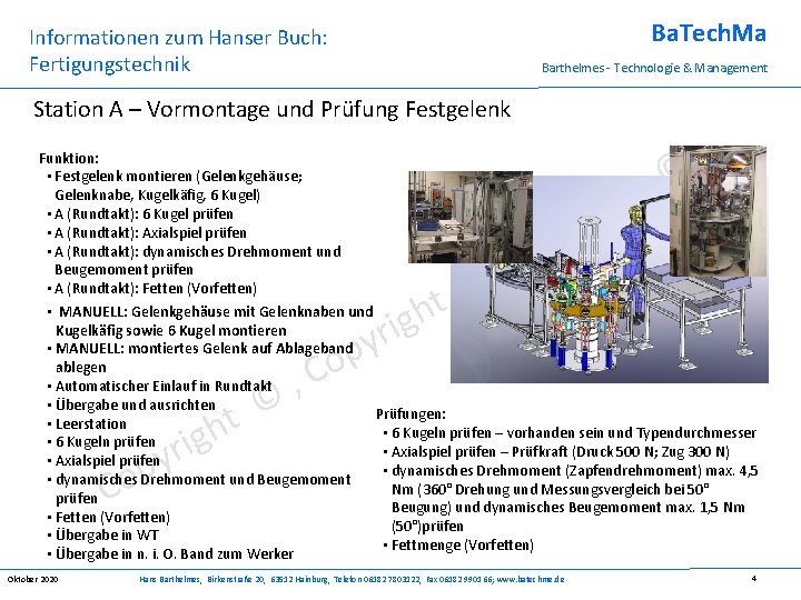 Ba. Tech. Ma Informationen zum Hanser Buch: Fertigungstechnik Barthelmes - Technologie & Management Station