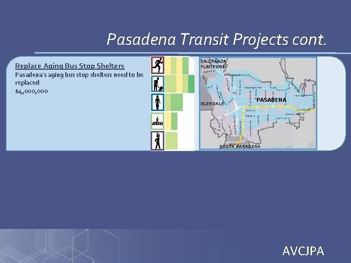 Pasadena Transit Projects cont. Replace Aging Bus Stop Shelters LA CAÑADA FLINTRIDGE Pasadena's aging