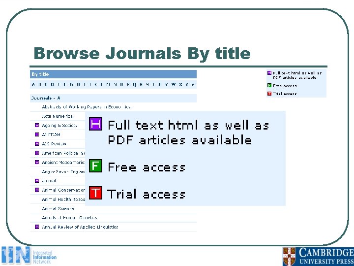 Browse Journals By title 