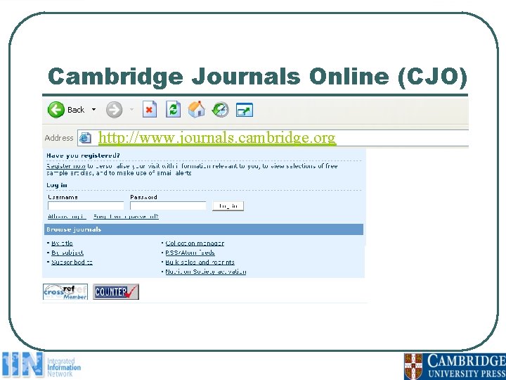 Cambridge Journals Online (CJO) http: //www. journals. cambridge. org 