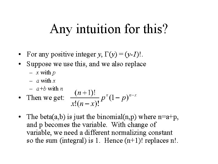 Any intuition for this? • For any positive integer y, G(y) = (y-1)!. •