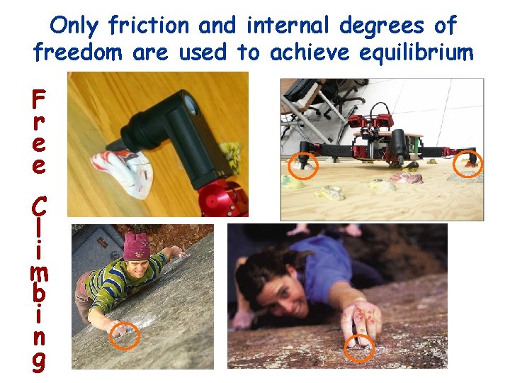 Only friction and internal degrees of freedom are used to achieve equilibrium F r