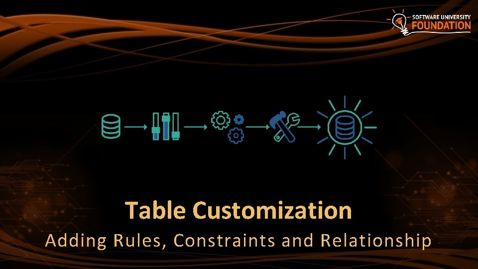 Table Customization Adding Rules, Constraints and Relationship 